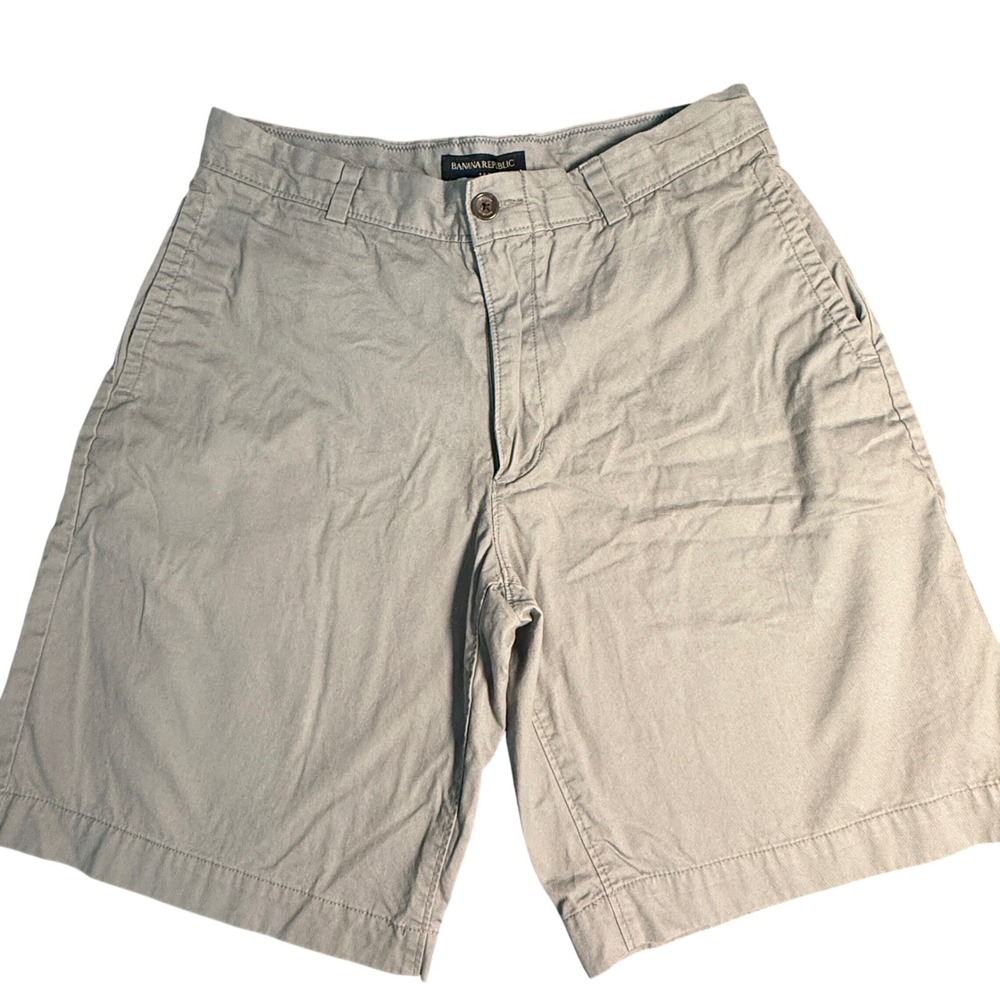 Banana Republic Men's Gray Chino Shorts Size 32 Relaxed Fit Casual